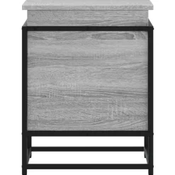 VIDAXL - Boîte de rangement avec couvercle sonoma gris bois d’ingénierie