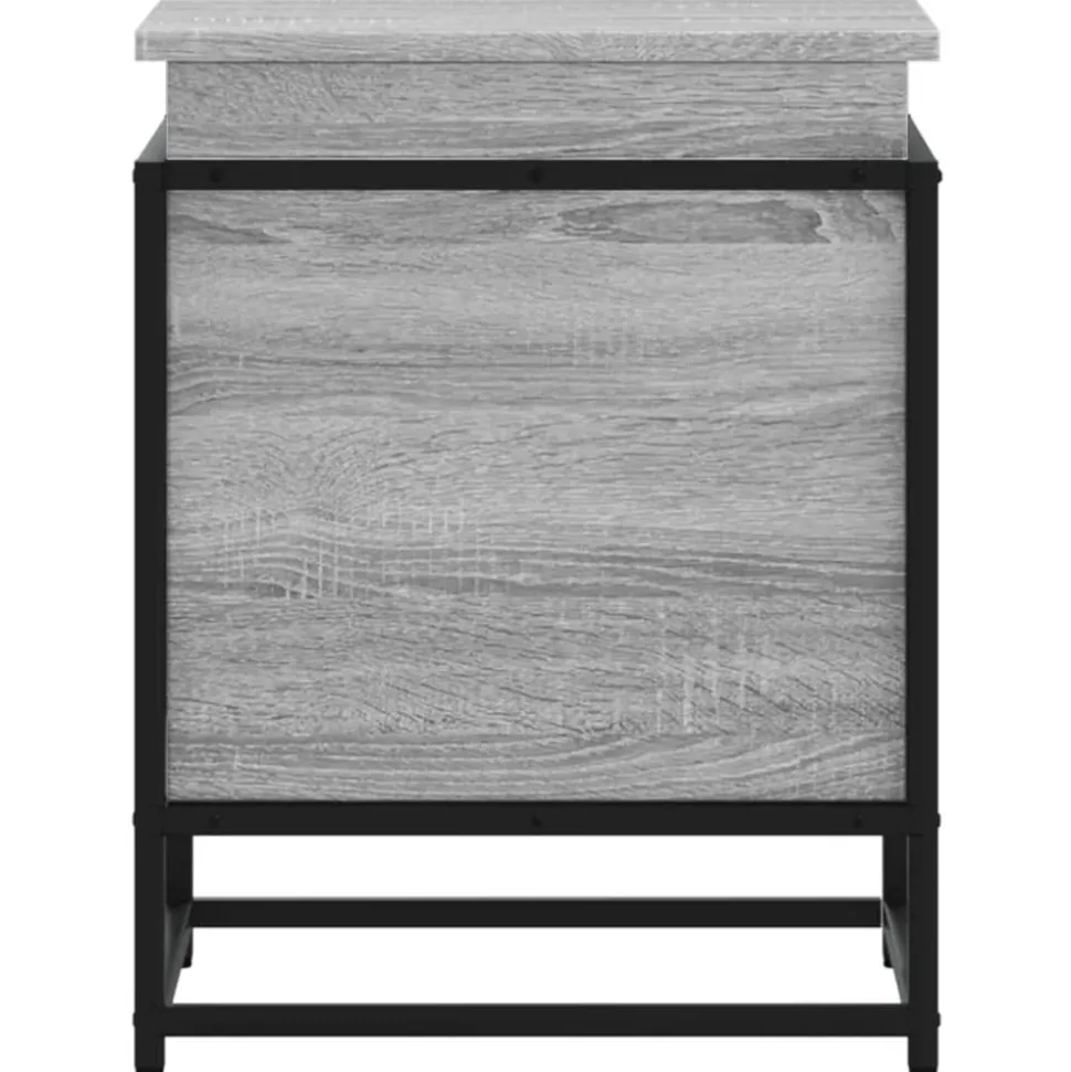 VIDAXL - Boîte de rangement avec couvercle sonoma gris bois d’ingénierie