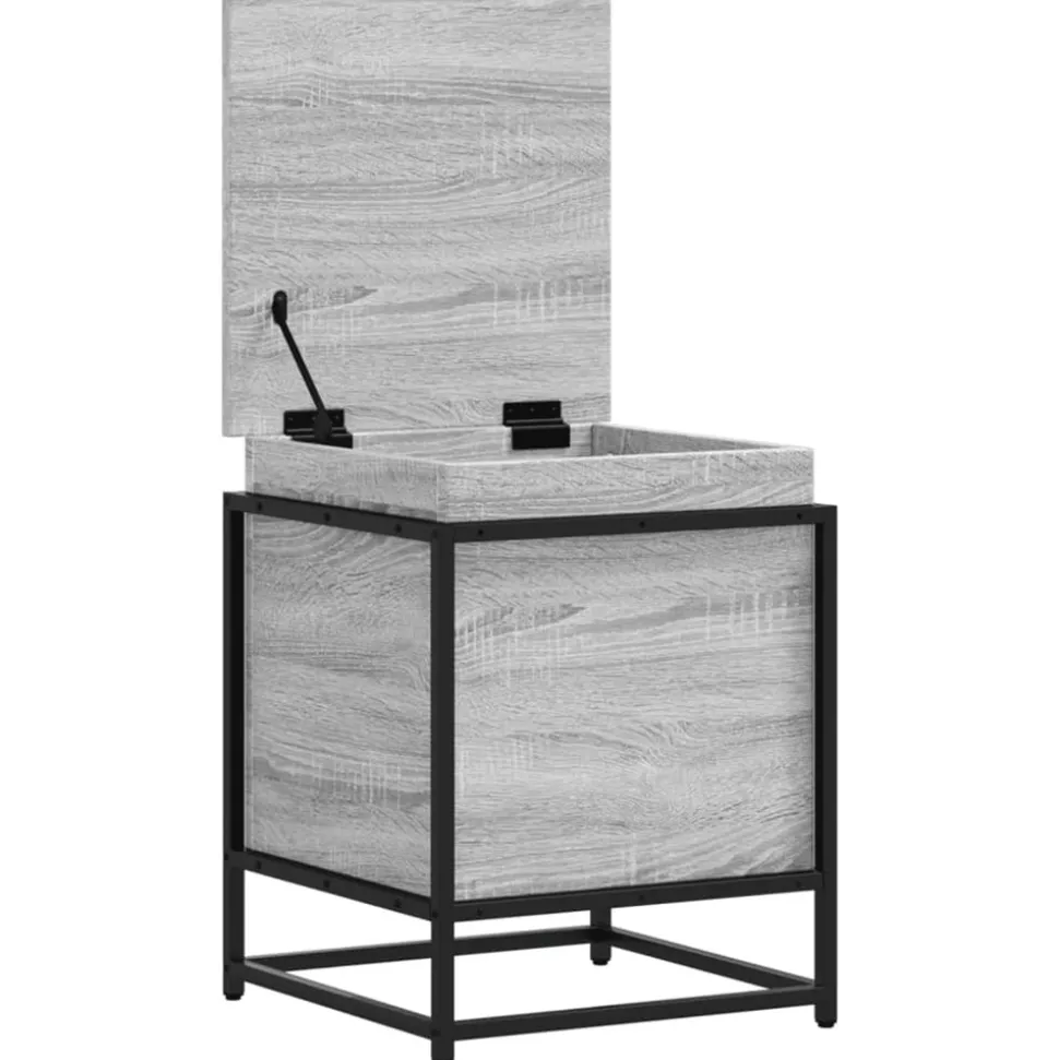 VIDAXL - Boîte de rangement avec couvercle sonoma gris bois d’ingénierie