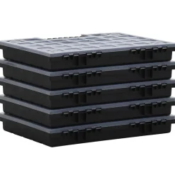 VIDAXL - Boîtes d'assortiment 5 pcs 40x30x5 cm polypropylène