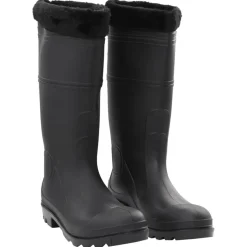 VIDAXL - Bottes de pluie avec chaussettes amovibles noir taille 44 pvc