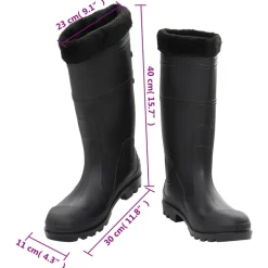 VIDAXL - Bottes de pluie avec chaussettes amovibles noir taille 44 pvc