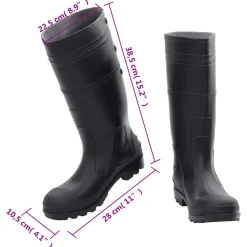 VIDAXL - Bottes de pluie noir taille 41 pvc