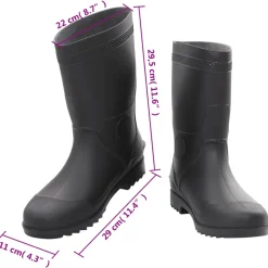VIDAXL - Bottes de pluie noir taille 44 pvc