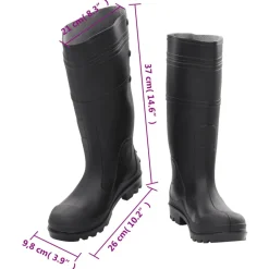 VIDAXL - Bottes de pluie noir taille 38 pvc