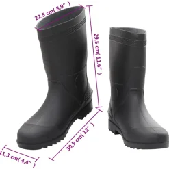 VIDAXL - Bottes de pluie noir taille 46 pvc