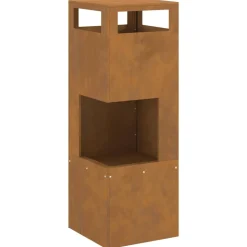 VIDAXL - Braise marron 35 x 35 x 100 cm acier résistant aux intempéries