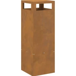 VIDAXL - Braise marron 35 x 35 x 100 cm acier résistant aux intempéries