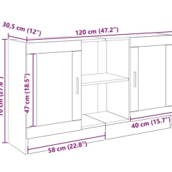 VIDAXL - Buffet chêne artisanal 120x30,5x70 cm bois d'ingénierie