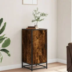 VIDAXL - Buffet chêne fumé 35,5x35x76 cm bois d'ingénierie et métal