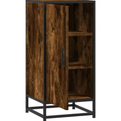 VIDAXL - Buffet chêne fumé 35,5x35x76 cm bois d'ingénierie et métal