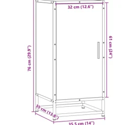 VIDAXL - Buffet chêne fumé 35,5x35x76 cm bois d'ingénierie et métal