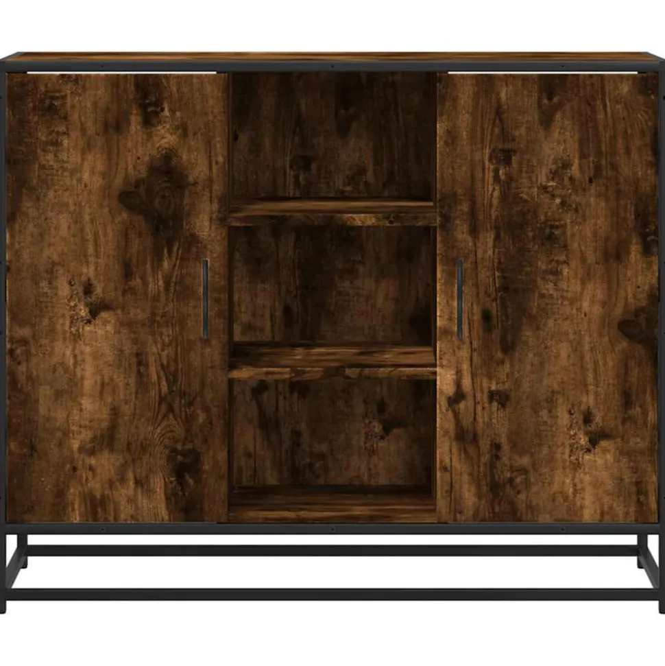 VIDAXL - Buffet chêne fumé 92x35x76 cm bois d'ingénierie