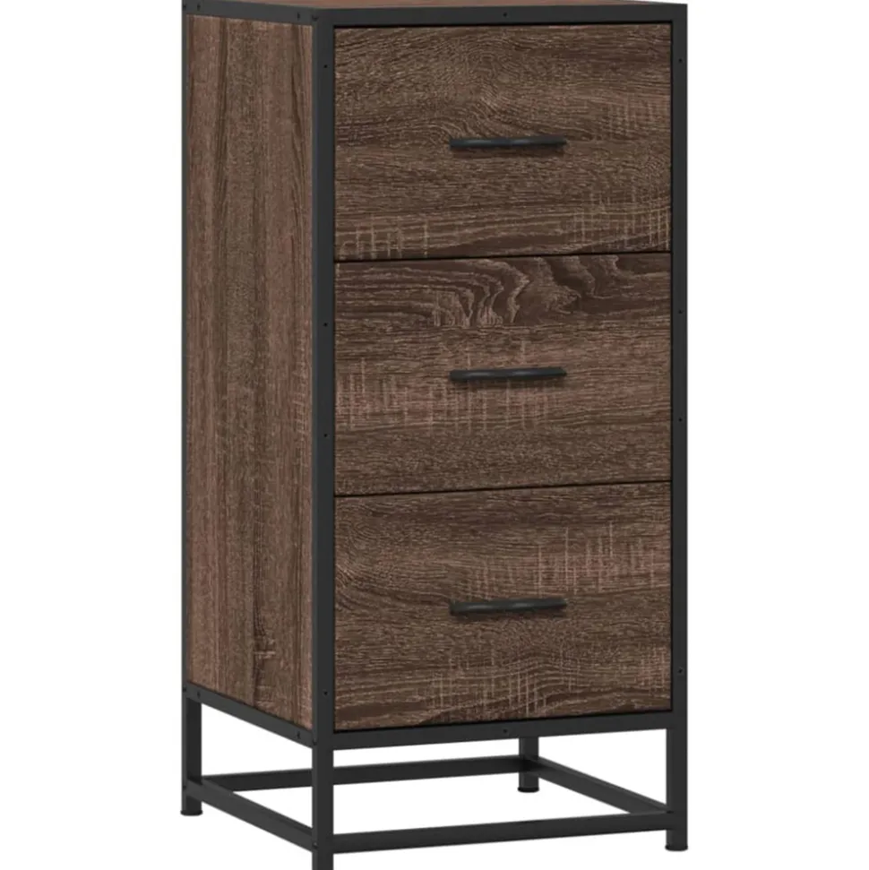 VIDAXL - Buffet chêne marron 35,5x35x76 cm bois d'ingénierie et métal