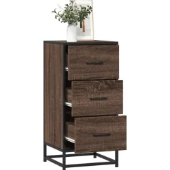 VIDAXL - Buffet chêne marron 35,5x35x76 cm bois d'ingénierie et métal