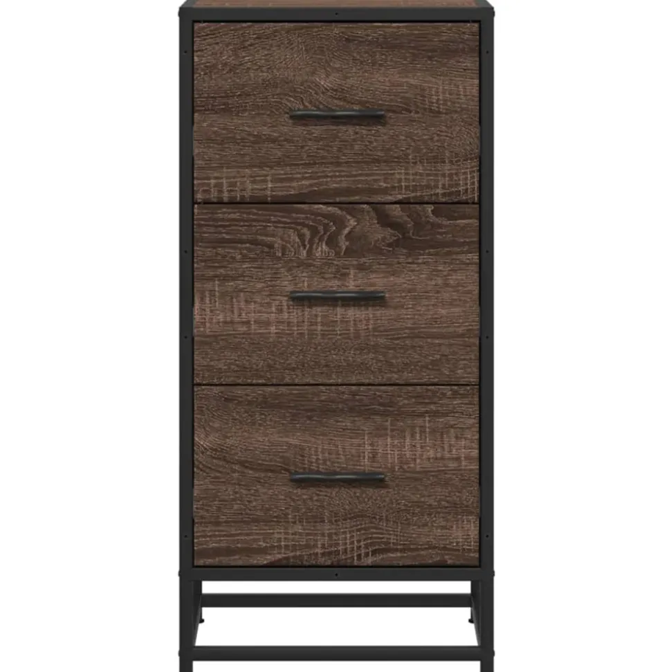 VIDAXL - Buffet chêne marron 35,5x35x76 cm bois d'ingénierie et métal