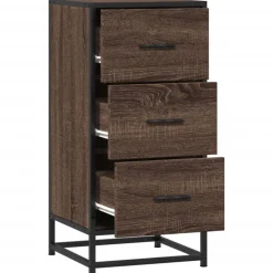 VIDAXL - Buffet chêne marron 35,5x35x76 cm bois d'ingénierie et métal