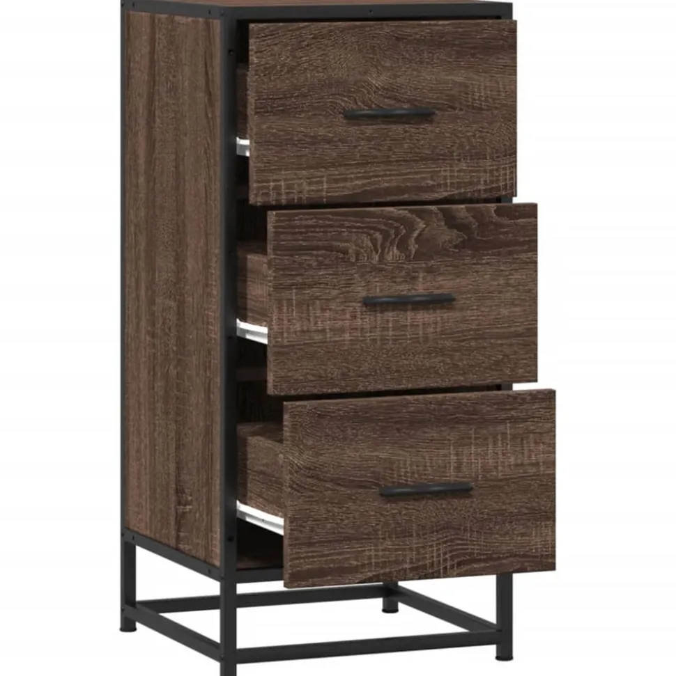 VIDAXL - Buffet chêne marron 35,5x35x76 cm bois d'ingénierie et métal