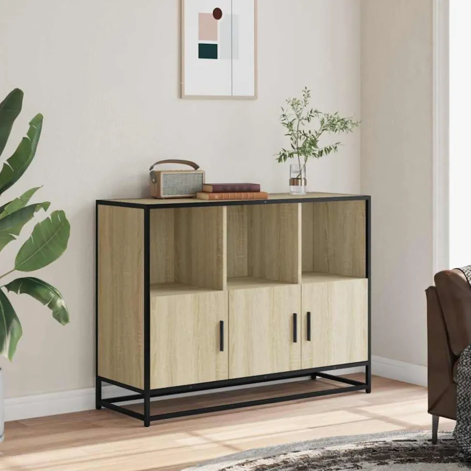 VIDAXL - Buffet chêne sonoma 100x35x76 cm bois d'ingénierie