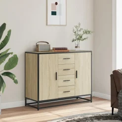 VIDAXL - Buffet chêne sonoma 92x35x76 cm bois d'ingénierie