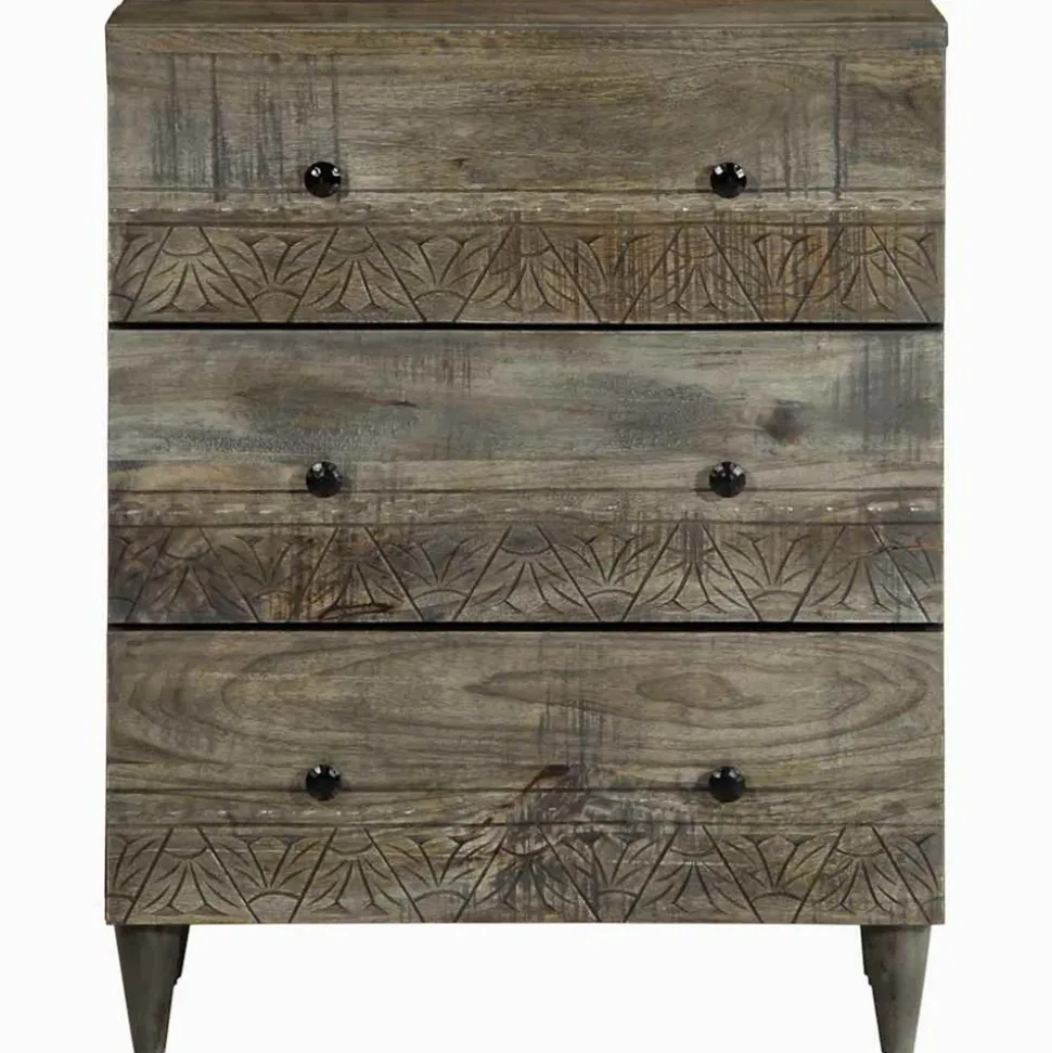 VIDAXL - Buffet gris clair 60x33,5x75 cm bois de manguier massif