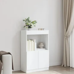 VIDAXL - Buffet haut blanc 63x33x100 cm bois d'ingénierie