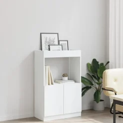 VIDAXL - Buffet haut blanc 63x33x100 cm bois d'ingénierie