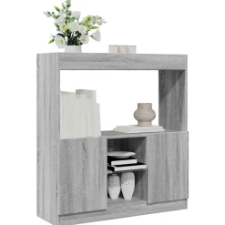 VIDAXL - Buffet haut sonoma gris 92x33x100 cm bois d'ingénierie