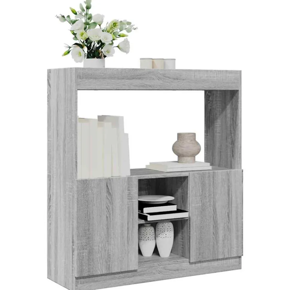 VIDAXL - Buffet haut sonoma gris 92x33x100 cm bois d'ingénierie