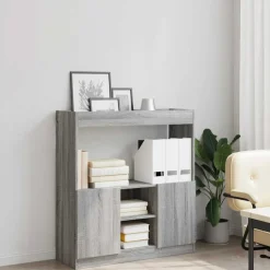 VIDAXL - Buffet haut sonoma gris 92x33x100 cm bois d'ingénierie