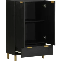 VIDAXL - Buffet noir 60x33x100 cm bois d'ingénierie