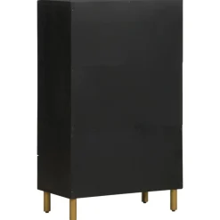 VIDAXL - Buffet noir 60x33x100 cm bois d'ingénierie