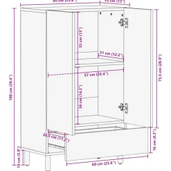 VIDAXL - Buffet noir 60x33x100 cm bois d'ingénierie