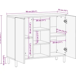 VIDAXL - Buffet noir 90x33x75 cm bois d'ingénierie