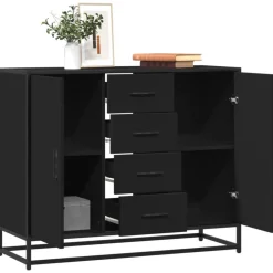 VIDAXL - Buffet noir 92x35x76 cm bois d’ingénierie