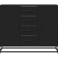 VIDAXL - Buffet noir 92x35x76 cm bois d’ingénierie