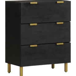 VIDAXL - Buffet noir 60x33x75 cm bois d'ingénierie