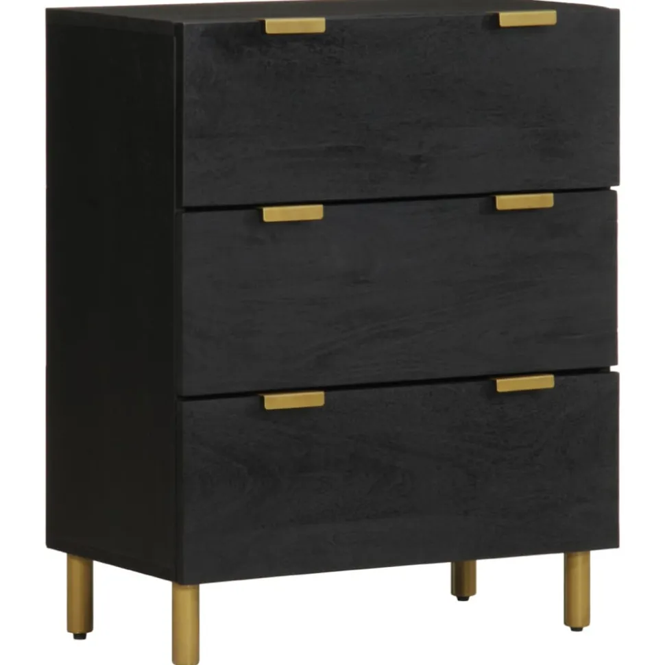 VIDAXL - Buffet noir 60x33x75 cm bois d'ingénierie
