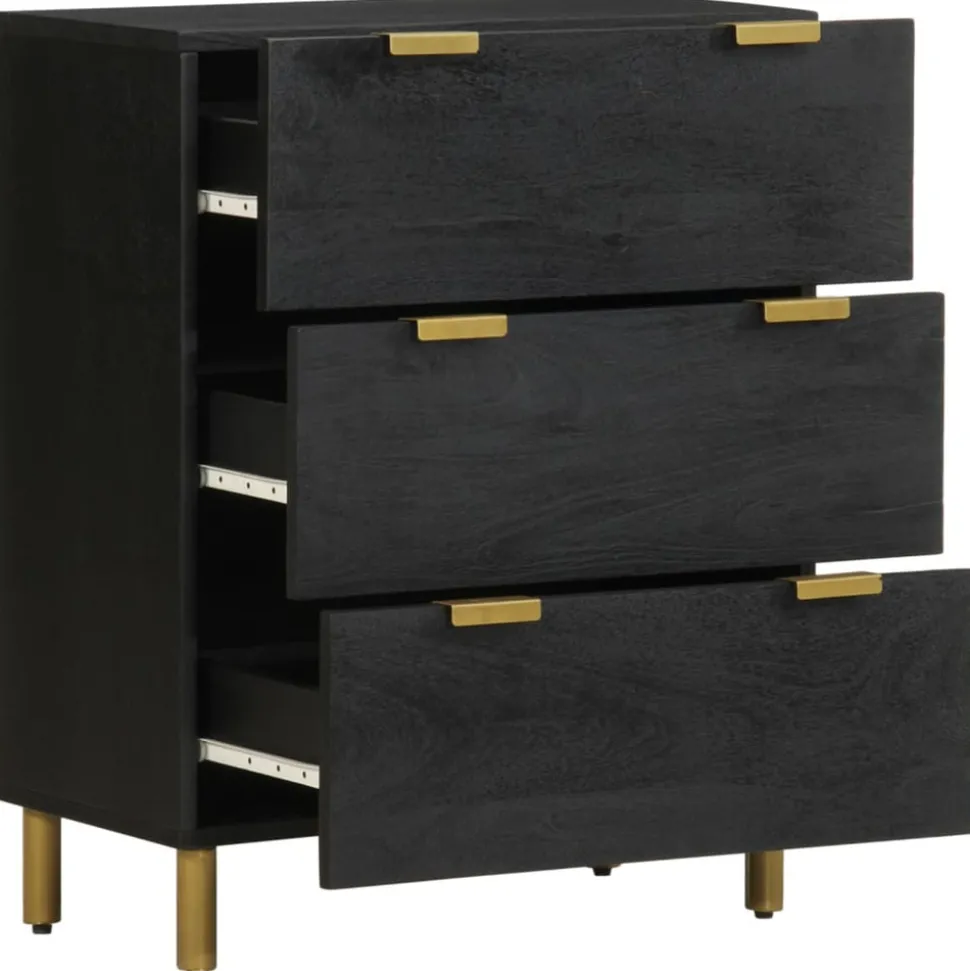 VIDAXL - Buffet noir 60x33x75 cm bois d'ingénierie
