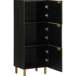VIDAXL - Buffet noir 40x33x110 cm bois d'ingénierie