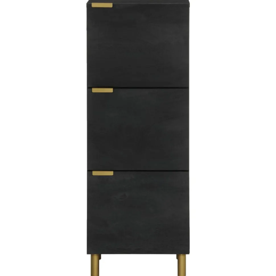 VIDAXL - Buffet noir 40x33x110 cm bois d'ingénierie