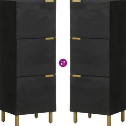 VIDAXL - Buffet noir 40x33x110 cm bois d'ingénierie
