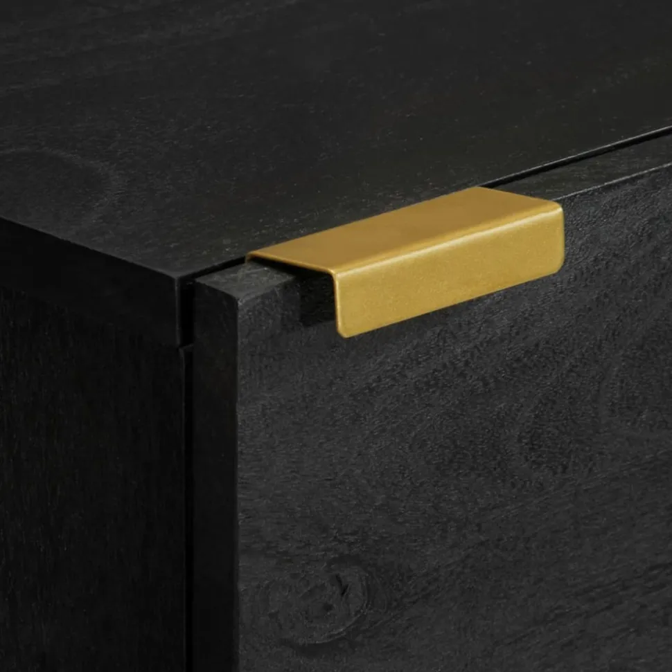 VIDAXL - Buffet noir 40x33x110 cm bois d'ingénierie