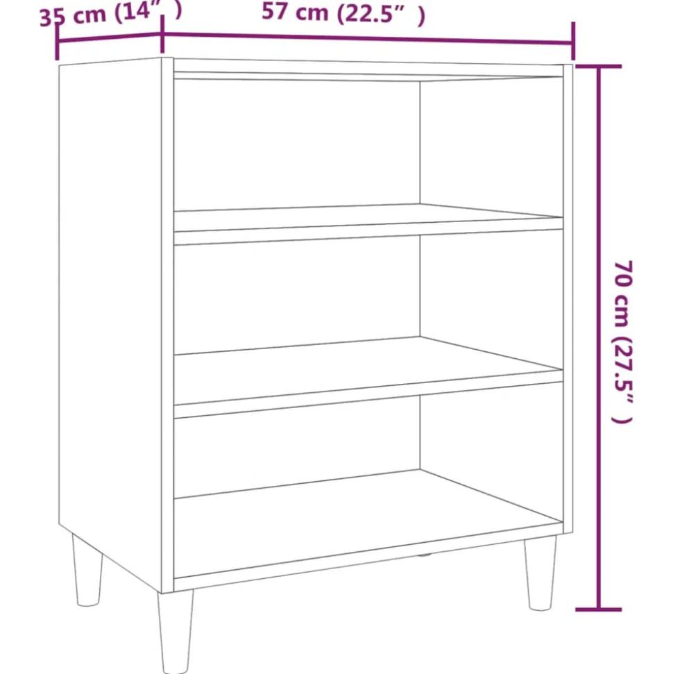 VIDAXL - Buffet sonoma gris 57x35x70 cm bois d'ingénierie