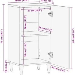 VIDAXL - Buffet 40x33x75 cm bois massif de manguier