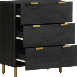 VIDAXL - Buffets 2 pcs noir 60x33x75 cm bois d'ingénierie