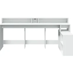 VIDAXL - Bureau avec lumières led blanc 200x104x91 cm bois d'ingénierie