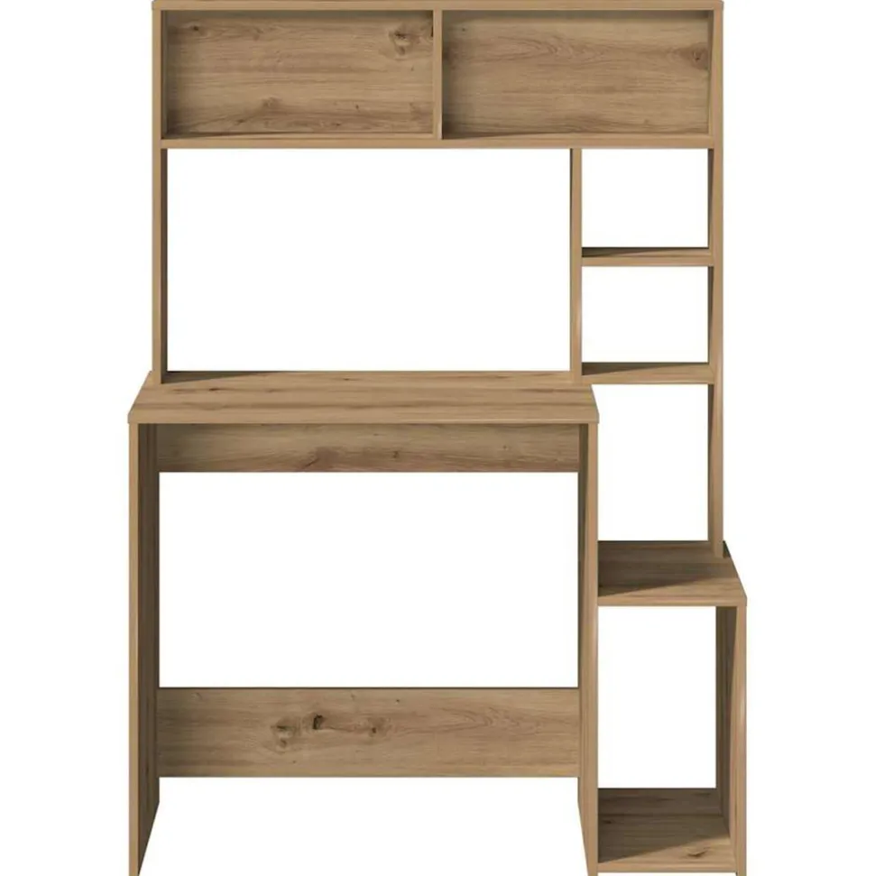 VIDAXL - Bureau avec étagères chêne artisanal bois d'ingénierie