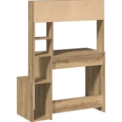 VIDAXL - Bureau avec étagères chêne artisanal bois d'ingénierie