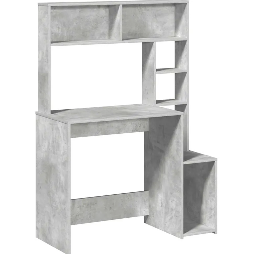 VIDAXL - Bureau avec étagères gris béton 100x45x140 cm bois d'ingénierie